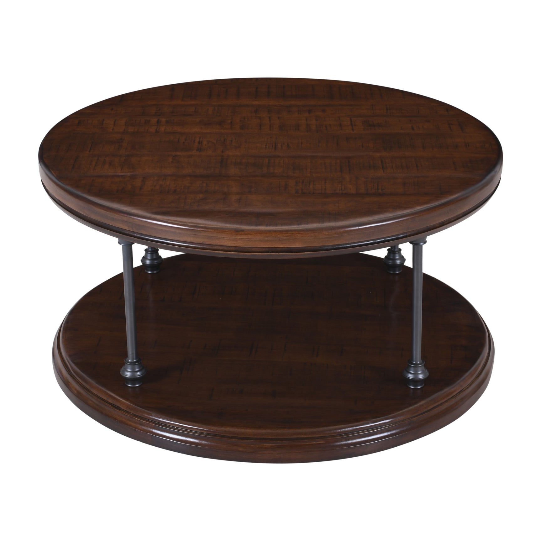 Larson Brown Round Cocktail Table - Ornate Home