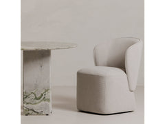 Larson Heather Grey Rolling Dining Chair - Ornate Home