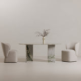 Larson Heather Grey Rolling Dining Chair - Ornate Home