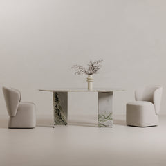 Larson Heather Grey Rolling Dining Chair - Ornate Home