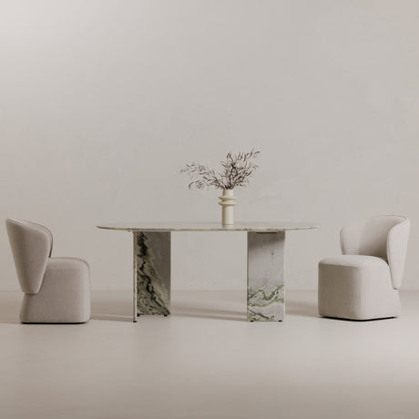 Larson Heather Grey Rolling Dining Chair - Ornate Home