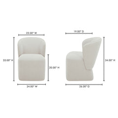 Larson Heather Grey Rolling Dining Chair - Ornate Home