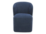 Larson Navy Blue Rolling Dining Chair - Ornate Home