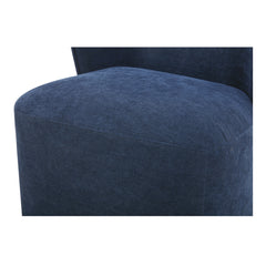 Larson Navy Blue Rolling Dining Chair - Ornate Home