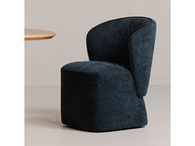 Larson Navy Blue Rolling Dining Chair - Ornate Home