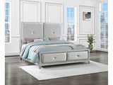 Larue Silver Upholstered Tufted California King Panel Bed - Ornate Home