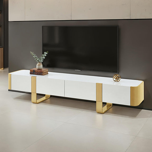 Larvik Gold/White TV Stand - Ornate Home
