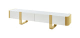 Larvik Gold/White TV Stand - Ornate Home