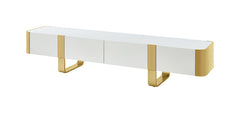 Larvik Gold/White TV Stand - Ornate Home