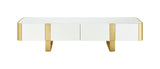 Larvik Gold/White TV Stand - Ornate Home