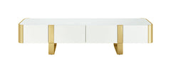 Larvik Gold/White TV Stand - Ornate Home