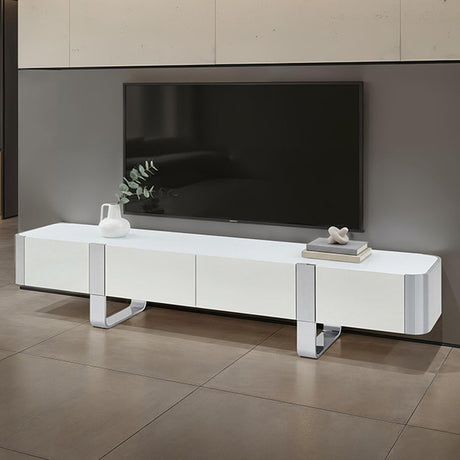 Larvik Silver/White TV Stand - Ornate Home