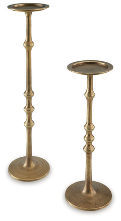 Larwick Brass Candle Holder (Set of 2) - Ornate Home