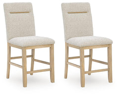Lasinger Light Brown Upholstered Barstool (Set of 2) - Ornate Home
