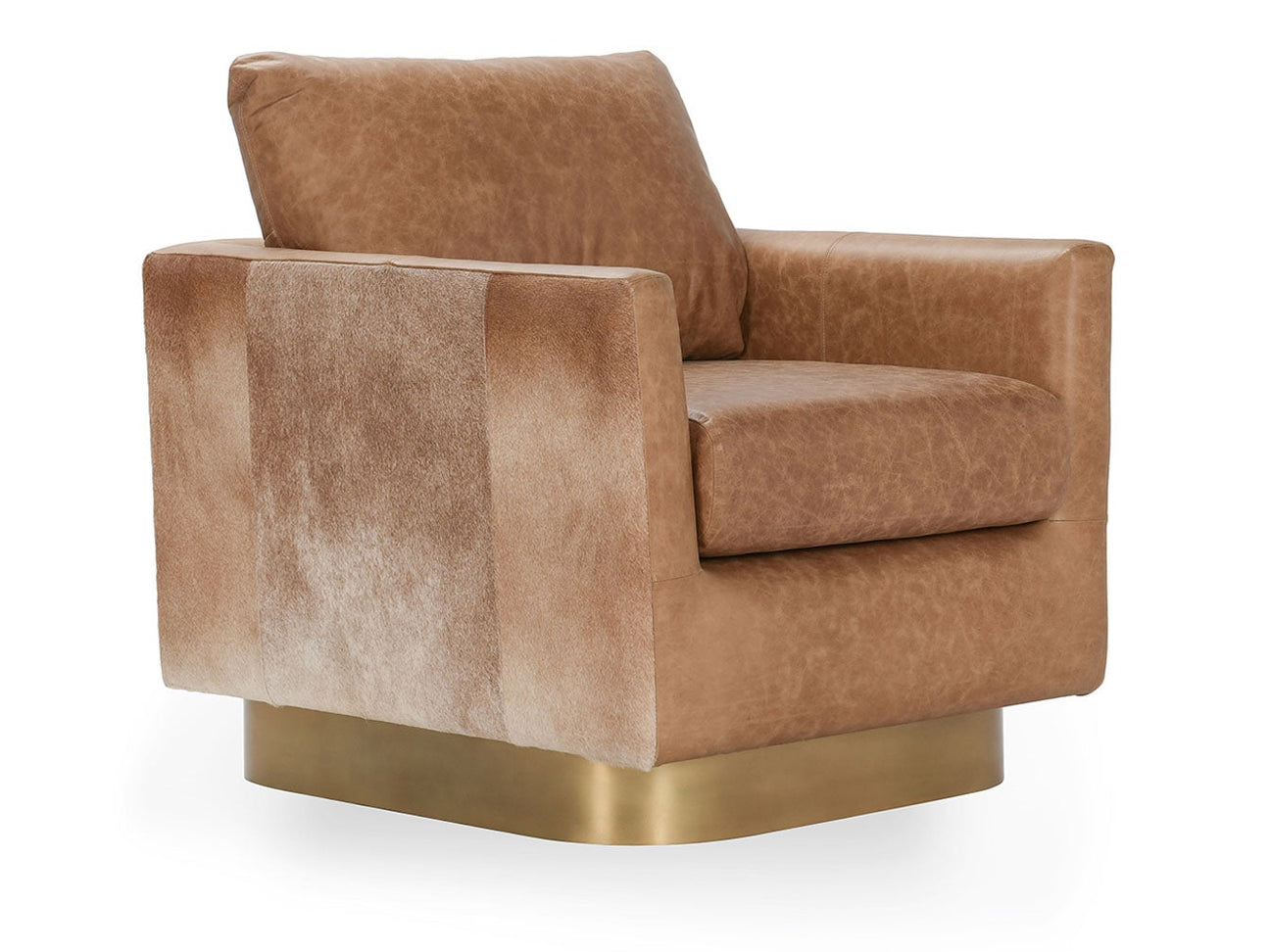 Lathe Chestnut Brown/Blonde Accent Chair - Ornate Home