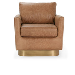 Lathe Chestnut Brown/Blonde Accent Chair - Ornate Home