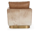 Lathe Chestnut Brown/Blonde Accent Chair - Ornate Home