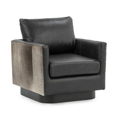 Lathe Onyx Black Accent Chair - Ornate Home