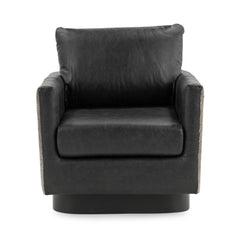Lathe Onyx Black Accent Chair - Ornate Home