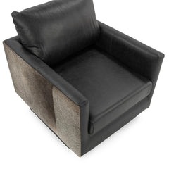 Lathe Onyx Black Accent Chair - Ornate Home