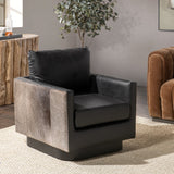 Lathe Onyx Black Accent Chair - Ornate Home