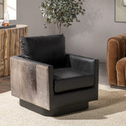 Lathe Onyx Black Accent Chair - Ornate Home