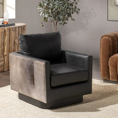 Lathe Onyx Black Accent Chair - Ornate Home