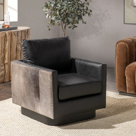 Lathe Onyx Black Accent Chair - Ornate Home