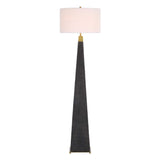 Lathey Black/Woodtone Tapered Floor Lamp - Ornate Home