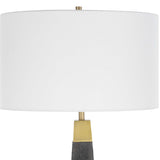 Lathey Black/Woodtone Tapered Floor Lamp - Ornate Home