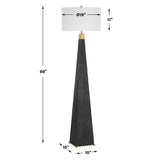 Lathey Black/Woodtone Tapered Floor Lamp - Ornate Home