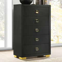 Latimer Black Queen 5 Piece Bedroom Set w/Chest - Ornate Home