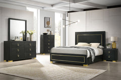 Latimer Black Queen 5 Piece Bedroom Set w/Chest - Ornate Home
