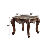 Latisha End Table in Marble/Antique Oak - Ornate Home