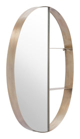 Latitude Antique Bronze Oval Shelf Mirror