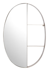 Latitude Antique Bronze Oval Shelf Mirror