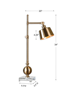Laton Brushed Brass Task Lamp - Ornate Home