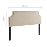 Laura Beige Upholstered Fabric Queen Headboard - Ornate Home