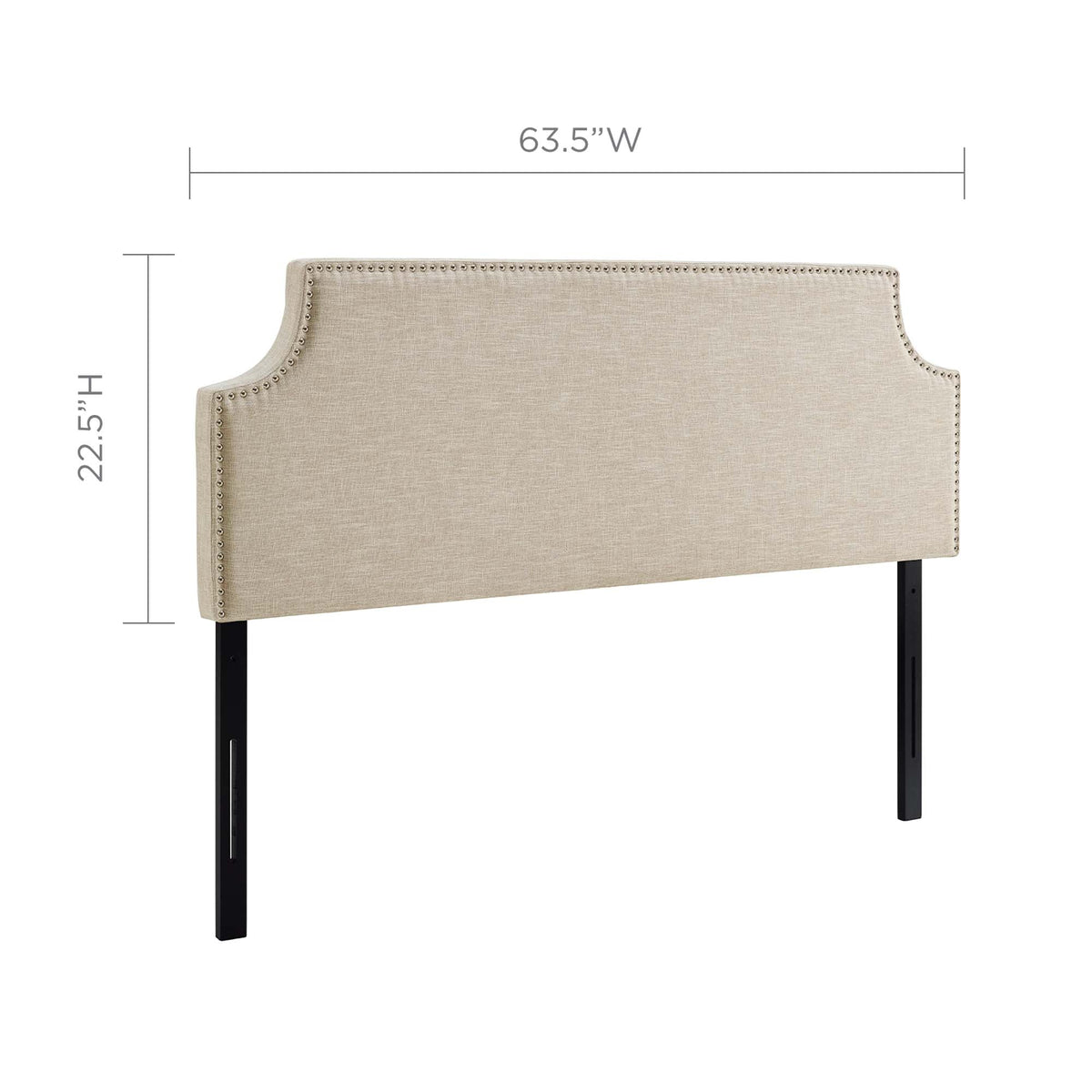 Laura Beige Upholstered Fabric Queen Headboard - Ornate Home