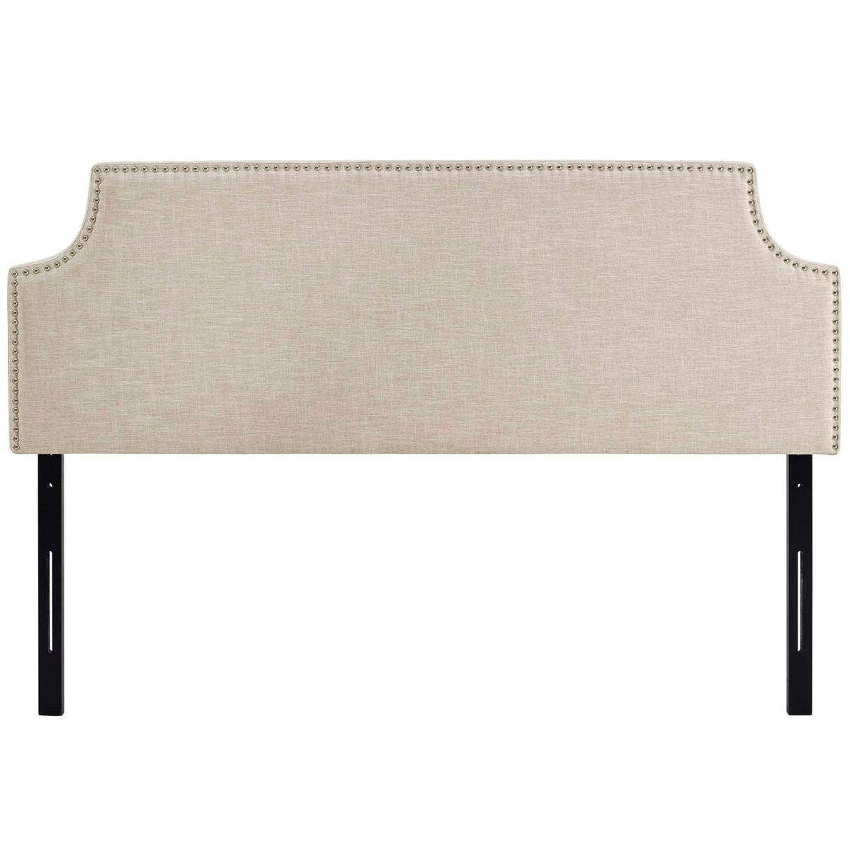 Laura Beige Upholstered Fabric Queen Headboard - Ornate Home