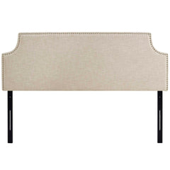 Laura Beige Upholstered Fabric Queen Headboard - Ornate Home