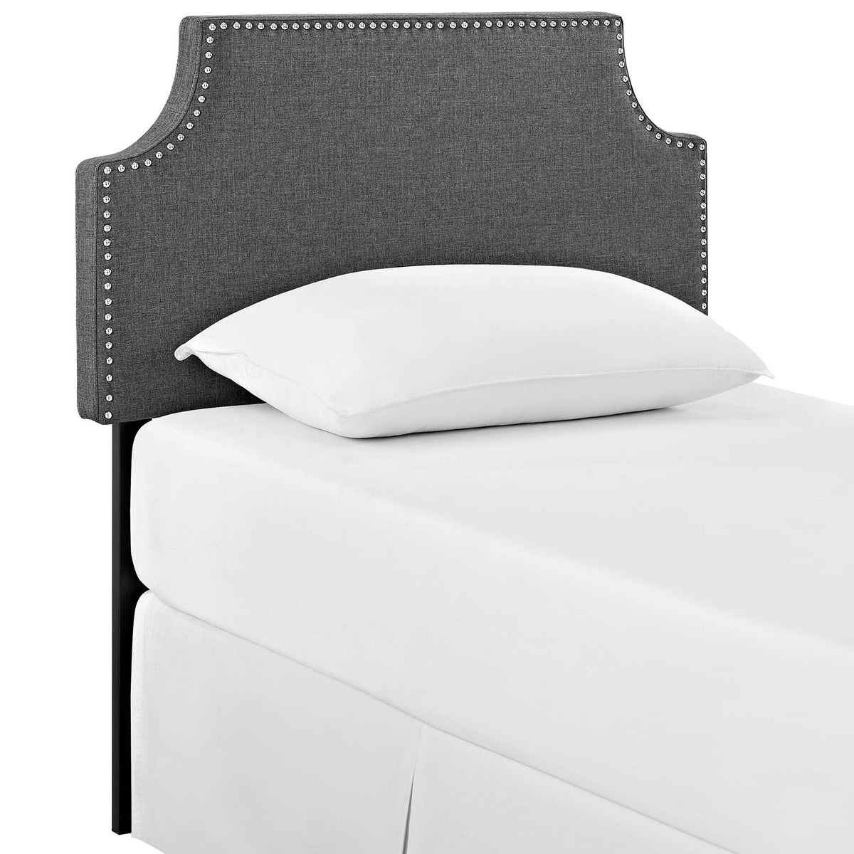 Laura Gray Upholstered Fabric Twin Headboard - Ornate Home