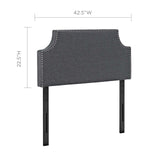Laura Gray Upholstered Fabric Twin Headboard - Ornate Home