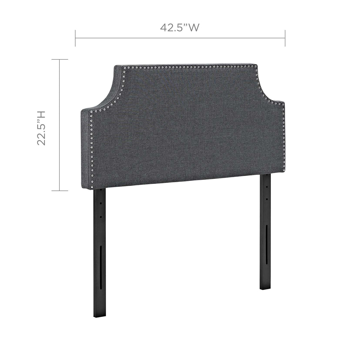 Laura Gray Upholstered Fabric Twin Headboard - Ornate Home