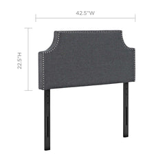 Laura Gray Upholstered Fabric Twin Headboard - Ornate Home
