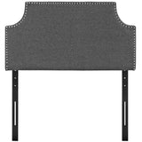 Laura Gray Upholstered Fabric Twin Headboard - Ornate Home