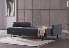 Laura Navy Blue 3 Seat Convertible Sofa - Ornate Home