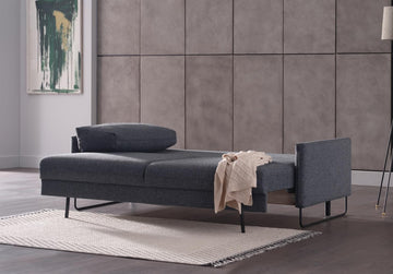 Laura Navy Blue 3 Seat Convertible Sofa - Ornate Home