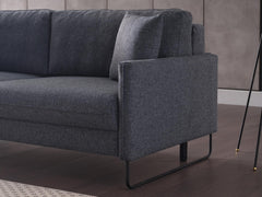 Laura Navy Blue 3 Seat Convertible Sofa - Ornate Home