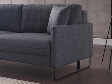 Laura Navy Blue 3 Seat Convertible Sofa - Ornate Home